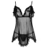 Cottelli - Babydoll sexy cu volane - negru - XL
