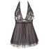 Cottelli Plus Size - Babydoll dantelat și lejer (negru)