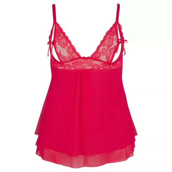 Cottelli - babydoll plus size - dantelă, lejer - roșu - 2XL