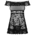 Obsessive - babydoll cu volane și tanga - negru - L/XL