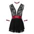 Cottelli Bondage - Babydoll dantelat cu guler (negru)