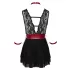 Cottelli Bondage - Babydoll dantelat cu guler (negru)