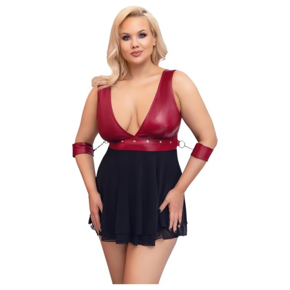 Cottelli Bondage Plus Size - babydoll roșu