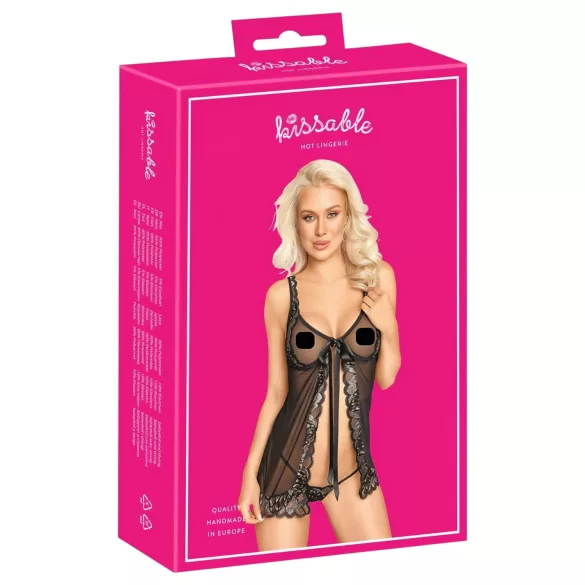 Kissable - babydoll deschis (negru)