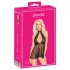 Kissable - babydoll scurt cu guler, dantelă - negru