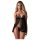 Obsessive Blomentis - babydoll sexy din dantelă - set negru