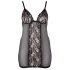 Cottelli Plus Size - Neglijeu din dantelă transparentă (negru) - 3XL