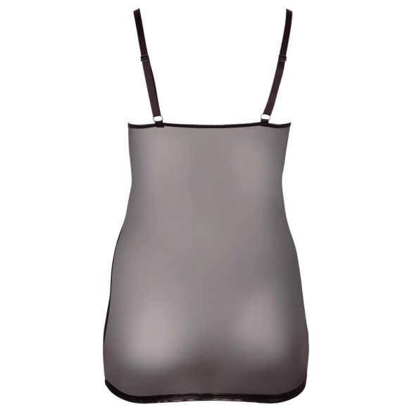 Cottelli Plus Size - babydoll din dantelă transparentă - negru - 4XL