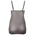 Cottelli Plus Size - babydoll din dantelă transparentă - negru - 4XL
