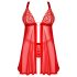 Obsessive Elianes - set babydoll dantelat (roșu) - M/L