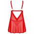 Obsessive Elianes - set babydoll dantelat (roșu) - M/L