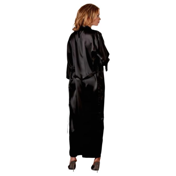 Cottelli - Halat din satin (negru) - 2XL/3XL