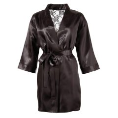 Cottelli - kimono scurt din dantelă satinată (negru)