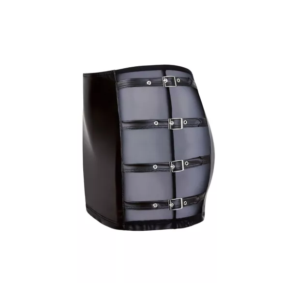 Cottelli - fustă mini lucioasă cu cataramă - negru