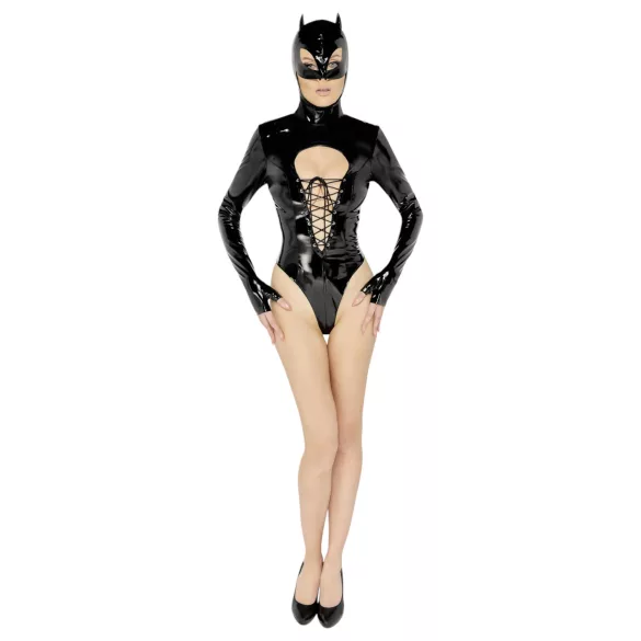 Black Velvets - body sexy cu mâneci lungi - Batwoman - negru