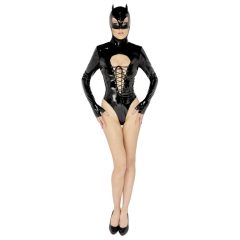   Black Velvet - body cu mâneci lungi și mască Batwoman (negru)