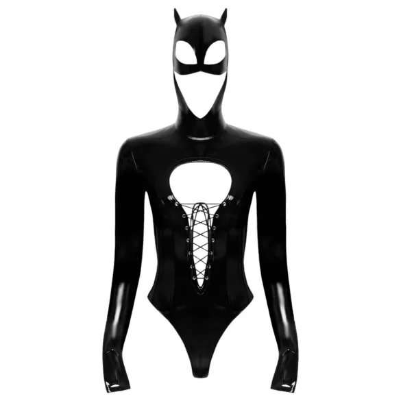 Black Velvets - body sexy cu mâneci lungi - Batwoman - negru