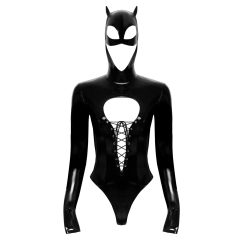   Black Velvet - body cu mâneci lungi și mască Batwoman (negru)
