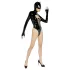 Black Velvets - body sexy cu mâneci lungi - Batwoman - negru