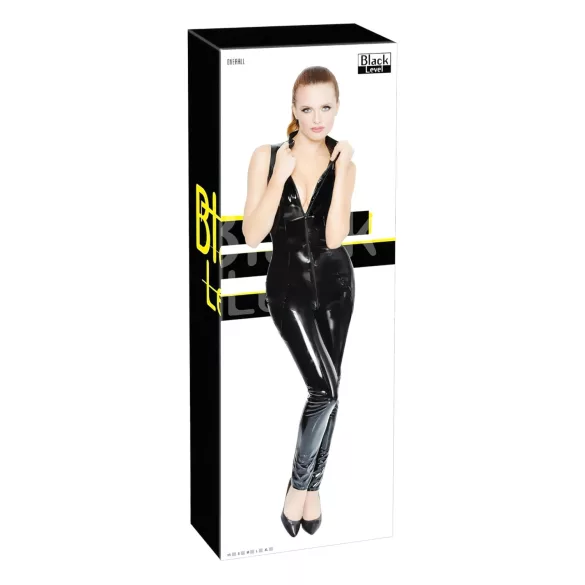 Black Level - salopetă latex lucioasă cu fermoar - negru - L
