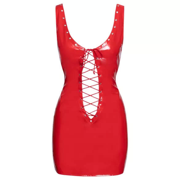 Black Level - rochie mini din lac cu șireturi - roșu