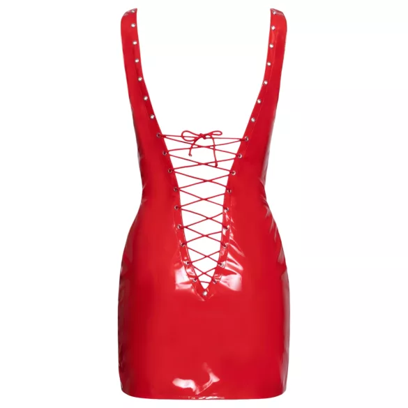 Black Level - rochie mini din lac cu șireturi - roșu