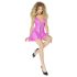 Rochie mini strălucitoare cu fermoar - Pink - L