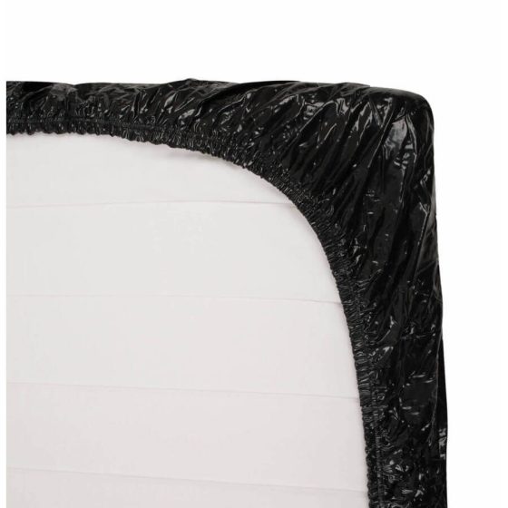 Cearșaf lucios, cauciucat - negru (160 x 200cm)