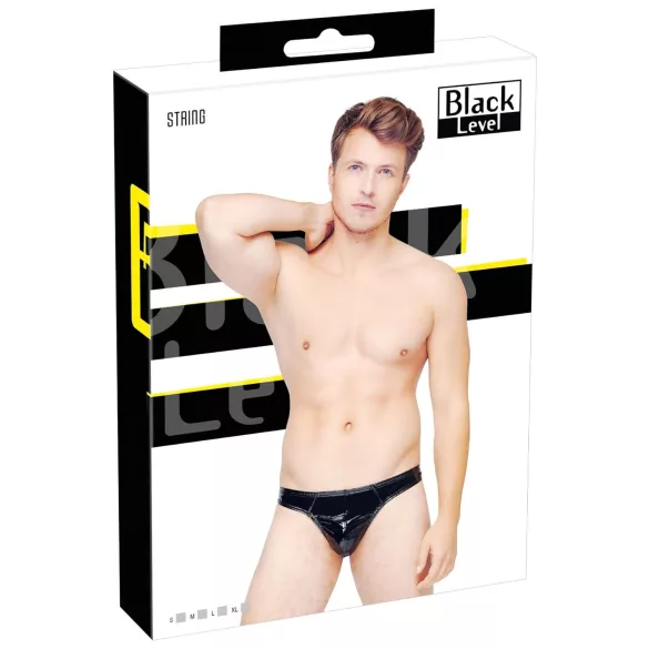 Black Level - tanga bărbați clasic din latex - negru - L