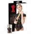 Top scurt pentru femei Late X cu fermoar (negru), cu mânecă scurtă - XL
