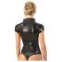 Latex - top damă scurt cu fermoar - negru - XL