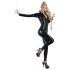 Overall din latex cu mâneci lungi - negru - 2XL