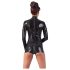 LATEX - body negru cu mâneci lungi și deschidere frontală - M