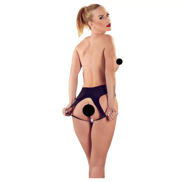 Chilot tanga de damă cu deschidere completă Late X (negru, S-L)
