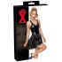 LATEX - rochie mini cu fustă cu volane (negru) - XL