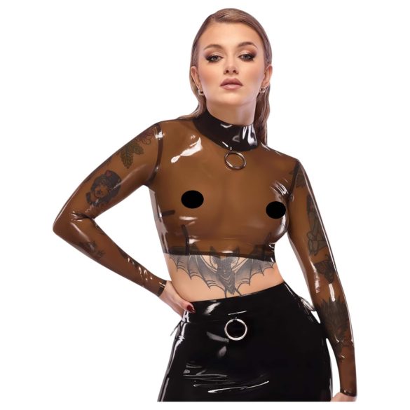 LATEX - top din latex transparent (transparent-negru) - S-L