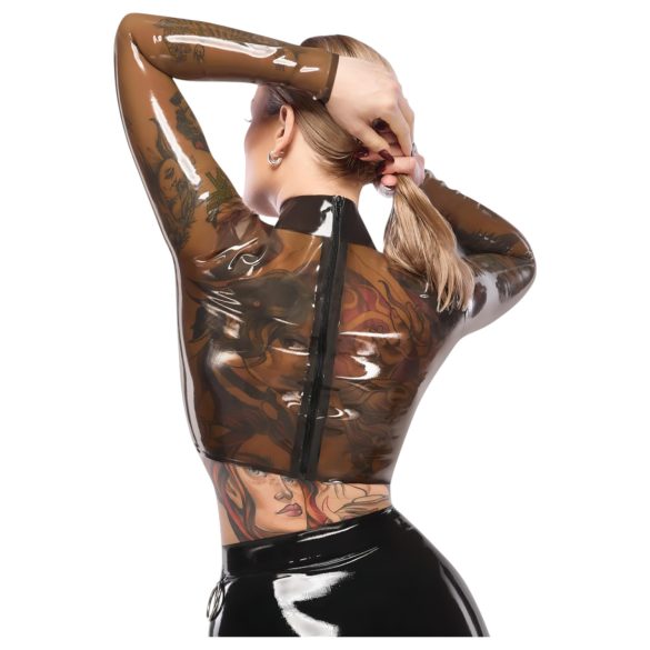 LATEX - top latex transparent - negru transparent - M