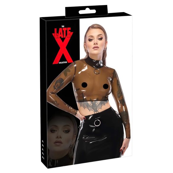 LATEX - top latex transparent - negru transparent - M