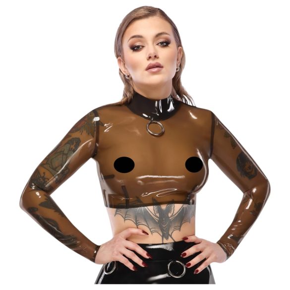 LATEX - top latex transparent - negru transparent - M