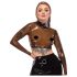LATEX - top din latex transparent (transparent-negru) - S-L - XL