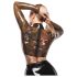 LATEX - top din latex transparent (transparent-negru) - S-L - XL