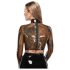 LATEX - top din latex transparent (transparent-negru) - S-L - XL