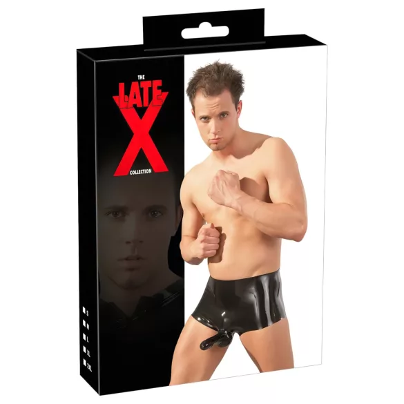 Boxer Late X + înveliș pentru penis (negru) - L/XL