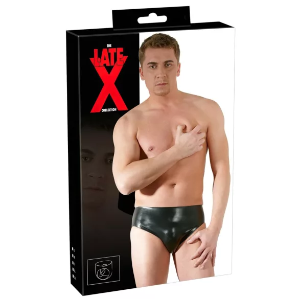 Chiloți bărbătești Late X cu dildo anal intern în formă de penis (negru) - L
