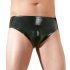 LATEX - chiloți bărbați cu dildo anal interior (negru) - XL