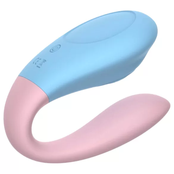 Mrow 03 - vibrator pentru cuplu, rezistent la apă, reîncărcabil - albastru-roz