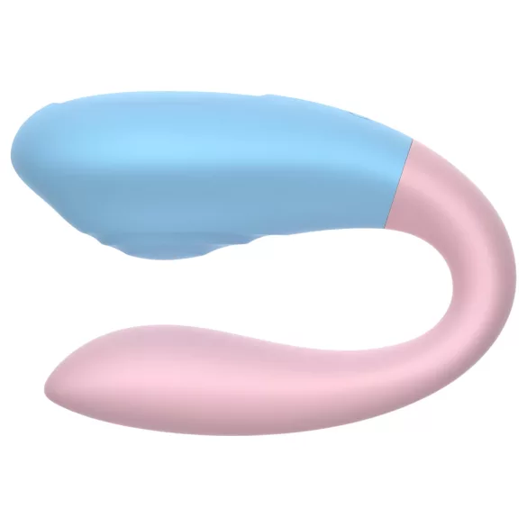 Mrow 03 - vibrator pentru cuplu, rezistent la apă, reîncărcabil - albastru-roz