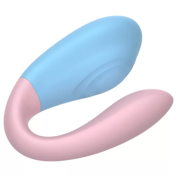 Mrow 03 - vibrator pentru cuplu, rezistent la apă, reîncărcabil - albastru-roz