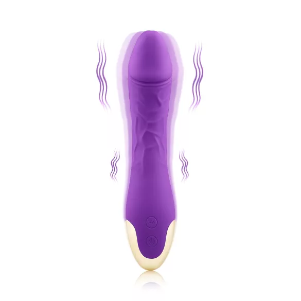 Mrow Real Lover - vibratoare realist reîncărcabil, rezistent la apă - mov