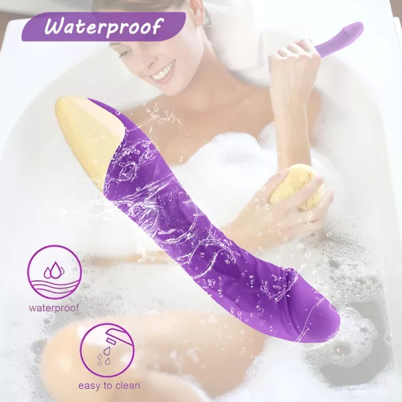 Mrow Real Lover - vibratoare realist reîncărcabil, rezistent la apă - mov
